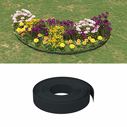 Rasenkanten 5 STK. Schwarz 10 m 10 cm Polyethylen, Chaduof Beetumrandung, Rasen Rakel, Rasenabgrenzung, Lawn Egde, Rasenkantenband