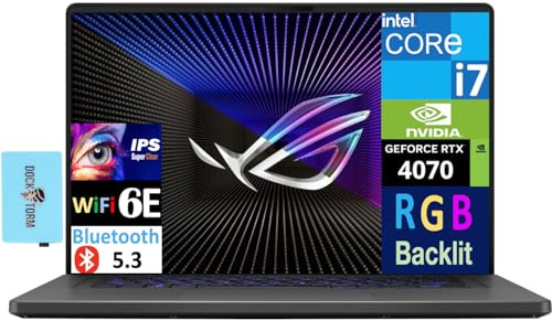 ASUS ROG Zephyrus G16 Gaming Laptop 16 165Hz OLED WUXGA Display (Intel i7-13620H, GeForce RTX 4070 8GB, 48GB DDR4, 4TB PCIe SSD, RGB KB, Thunderbolt 4, WiFi 6E, Win 11 Pro) w/DKZ USB Port Expander