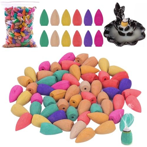 400 Stück Rückfluss Räucherkegel, Mischen Verschiedenen Natürlichomatische Räucherkerzen, Bunte Mischung Incense Cones für Schlafzimmer Office Yoga Zimmer Meditation Entspannung