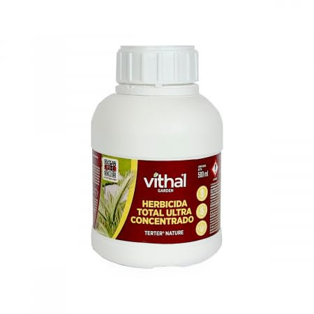 VITHAL Garden Herbicida Total Ultra Concentrado 500 ml - Acción Rápida en 15 Minutos, Eficaz Contra Malas Hierbas y Musgos - Activo 100% Natural, Hasta 250 m², Uso Todo el Año