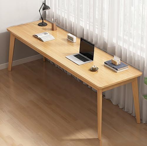 Mid Century Großer Bürotisch aus Holz für zwei Personen, Massivholz, Schreibtisch mit Doppelarbeitsplatz, Schreibtisch, Heimbüro, Computertisch (Natur, 160 x 60 x 75 cm)