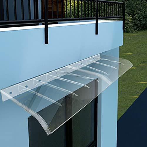 Vordach für gebogene Fenstertüren, Terrasse, Veranda, Garten, Polycarbonat-Abdeckung, Dachdecker, Regenschutz (50 x 180 cm)