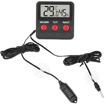 Igrometro Digitale Con Sonde Misuratore Di Temperatura E Umidità Per Interno 10 50 E 'Aperto 50 70 Con Di Umidità 10 95 Compatto 10 0×8 0×3 Batteria Per Animali E Incubatrice