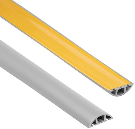 Quest Kabelkanal PVC golv 60mm snubbelskydd – grå, 200 cm