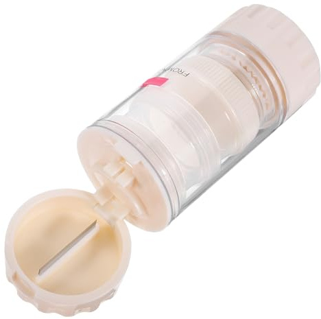 MOLUCKFU Frantuma Pastiglie Farmaci, Tagliapillole e Frantumatore 4 in 1 in Abs e Pp Tazza D'acqua, Contenitore e Design Retrattile | Contenitore Medicinale Divisore Compresse, Design Retrattile Fisso, Adatto a Ragazzo Ragazza