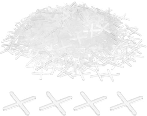 sourcing map Fliesen-Abstandshalter, 2 mm, Hartplastik, Kreuzfliesen, Nivellierer, Abstandshalter, Installation, Keramik, Abstandshalter für Wand, Boden, 500 Stück