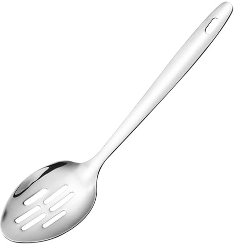 1 Pcs Slotted Soup Spoon Stainless Steel Cooking Kitchen Serving Spoon with A Long Handle, 12.2inch/31cm for Cooking Dining Home Kitchen Tool
