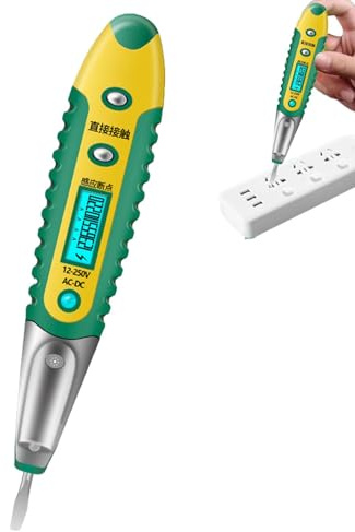 Testeur de tournevis électrique pour testeur de circuit,Stylo de détecteur de tension avec alarme sonore et lumineuse - Testeur de tension 12-250 V pour la détection de circuits CA/CC