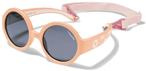Mausito Lunettes de soleil enfant 6-24 mois fille | Monture flexible & bandeau ajustable | Lunettes de soleil bébé et enfant protection 100% UV & sans BPA | Design européen, maintien parfait