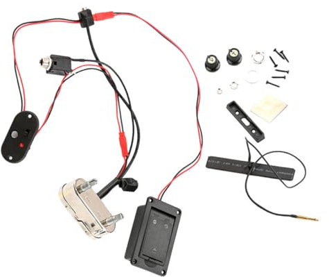 B70 Cello Steg Tonabnehmer 1 Satz Aktiver Piezo Tonabnehmer | Schwarz, Metall und Kunststoff, für Resonanzkörper, mit Unabhängiger Mikrofonfunktion