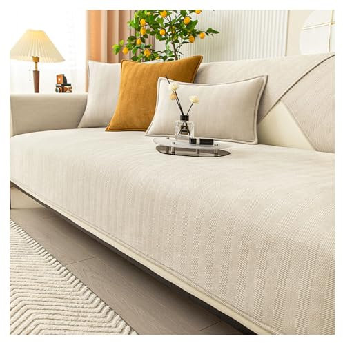 Couch Überzug Weiche Chenille für Ecksofa: Weiche Sofa Überzug für 1 2 3 4 Sitzer Sofabezug Anti Rutsch Sofa Schutzhülle für L Form U Form Sektionssofa Hund Katze Sofaschoner(Beige 1,70*180cm)