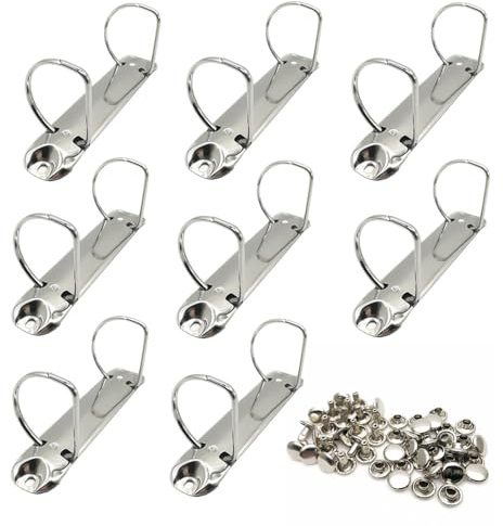 Changyeah Lot de 8 mécanismes de reliure à anneaux - En métal en forme de D - 2 anneaux de rechange - Mécanisme à anneaux en D - Pour ranger du papier, des dossiers, des planificateurs, des