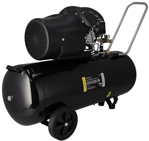 PANSAM Kompressor 100L – 2.3kW, 8 Bar, Luftkompressor/Druckluftkompressor mit Kessel – Ölgeschmiert, 230V, für Werkstatt & Garage, 2300W 8 bar, Volumenstrom: 412 l/min