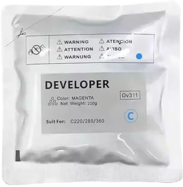 ZCBHGYVF 1pcs DV311 DV 311 Entwicklerpulver kompatibel mit C220 C360 C280 kompatibles Pulver CMYK 210 g pro Beutel(1PC-210g Cyan)