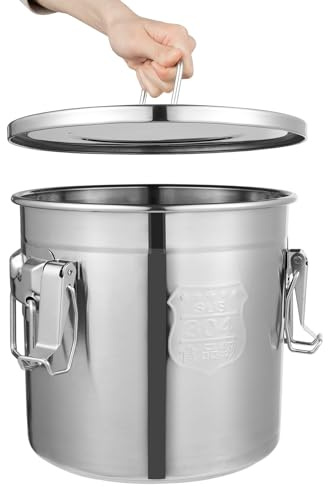 YUYUZI Reisbehälter Edelstahl 12L, 304 Edelstahl Vorratsdose Luftdicht für Reis, Mehl & Getreide - Lebensmittelbehälter mit Deckel, Küchenvorratsdose für optimale Frische, Modernes Design