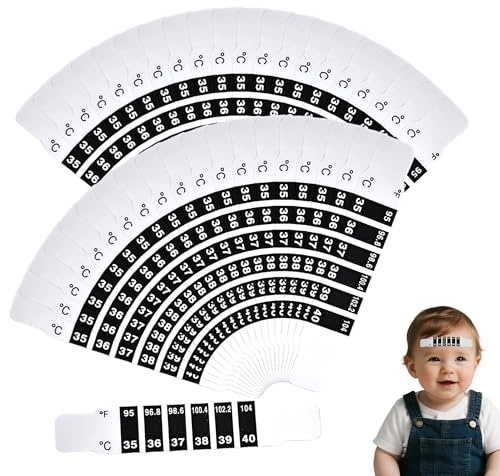 40PCS Forehead Thermometer Strips, Reusable Temperature Strips for Kids, Infants, Toddlers, Elderly, No Display, Outdoor Use