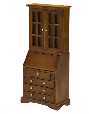 XuQiZZpp Bibliothèque miniature en bois pour maison de poupée avec tiroir fonctionnel et porte pour bibliothèque, salon