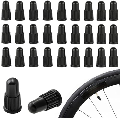 EJRUP 30 Pièces Capsules de Valve Plastique Françaises Noires Cache Valve pour Vélo Voiture Pneu,Bouchon Valve Velo,Valve,Bouchon Valve Pneu