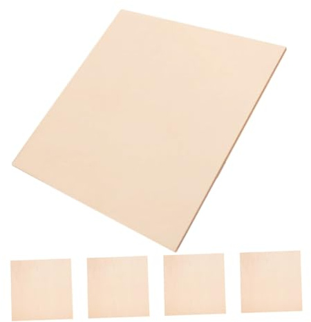 TOPBATHY 5 Láminas de Madera Contrachapada de Tilo sin Terminar 30 Cm Cuadradas para Manualidades, Bricolaje, Grabado, Pirograbado y Modelismo, Paneles para Cortar y Pintar