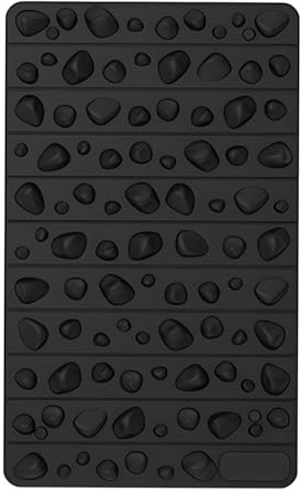 Alfombrilla de acupresión portátil para pies, almohadilla de masaje de punto de presión para escritorio de oficina y yoga, almohadilla de pie EVA con textura de piedra, 50 x 30 cm, color negro, ayuda