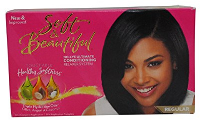 soft & beautiful No lye ultimate conditioning relaxer system regular/hair smoothing cream