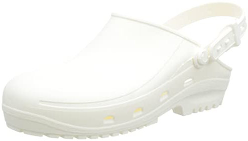 REPOSA Safe - Zoccoli Sanitari Donna e Uomo in Gomma, Ciabatte Sanitarie Anatomiche con Laccetto Regolabile, Suola Antiscivolo e Puntale di Sicurezza in Acciaio, Scarpe Sanitarie Antishock Traspiranti