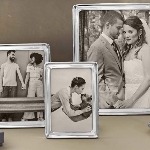 Mariposa Signature 4X6 Frame | Silver | Brillante | Frames | Decorative Photo Frames | Recycled SANDCAST Aluminum | Handmade in Mexico