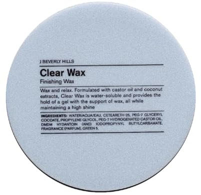 J Beverly Hills Blue Clear Finishing Wax with Castor Oil for Strong Hold and Hair Growth, 2.5 Oz