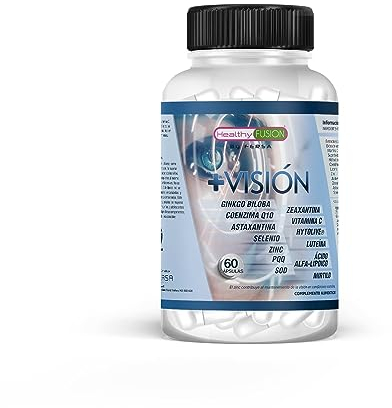 Healthy Fusion Más Visión | Potente protector ocular | Mejora la calidad de tu vista | Fortalece el tejido ocular y la retina | Elimina la vista cansada | Luteína, Coenzima Q10, Mirtilo | 60 caps