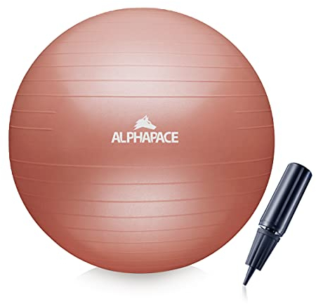ALPHAPACE Dicker Anti-Burst Gymnastikball Sitzball Trainingsball inkl. Luft-Pumpe, Ball für Fitness, Yoga, Gymnastik, Core Training, für starken Rücken als Büro-Stuhl, Rose Gold 75cm