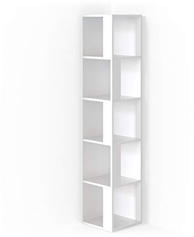 Vicco Étagère d'angle Lio, Blanc, 33.3x162.2cm