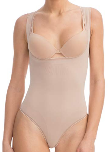 FarmaCell Bodyshaper 608B - Body Contenitivo Senza Coppe - Modellante Push-up Seno in Fibra NILIT Breeze Leggera e rinfrescante