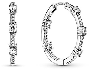 Pandora - Orecchini argento sterling zirconia_cubica Donna, Argento, 25mm - 290043C01