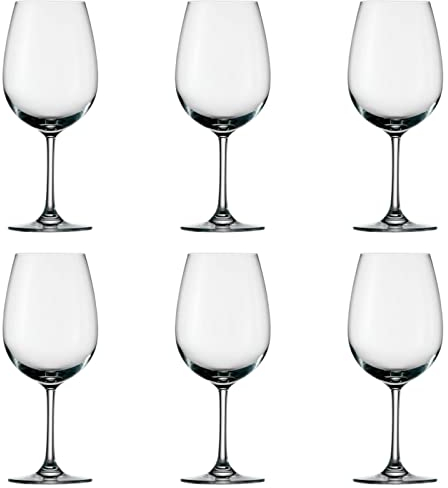 Set 6 copas de vino, cristal liso, modelo degustation, diseño sofisticado y elegante, aptas para lavavajillas (45 cl, 22 x 8 cm)
