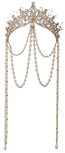 Kristallkrone für Damen, Vintage-Königin, Prinzessin, Tiara, Brautschmuck, Strass-Krone, Verkleidung, Hochzeit, Abschlussball, Festzug, Perlenkrone, Haarschmuck, Kristall Perle Strass