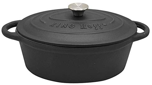 KINGHOFF KH-1531 Cocotte ovale en fonte avec couvercle à induction 6,2 l 33 cm