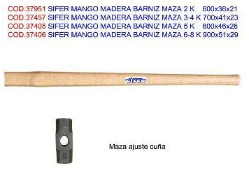 Sifer mango madera barniz maza 2 k 600x36x21 + cuña