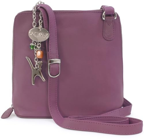 Catwalk Collection Handbags - Borsa a Tracolla in Vera Pelle - Borsetta Donna - Borsa a Mano Media - Tracolla Regolabile - Eleanor