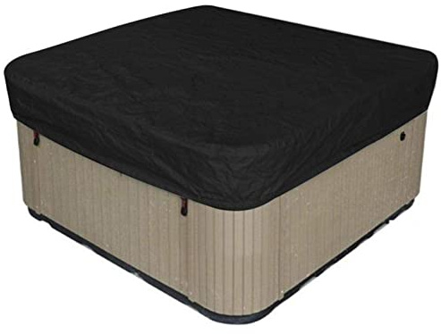 NIMOSA Couvre-Bain à remous carré, Couvercle de Bain à remous Paresseux Spa étanche Jardin extérieur Couvercle de Baignoire à remous de Piscine de Piscine Plusieurs Tailles au Choix,Noir,210x210x30cm
