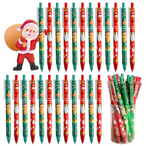 24 Stück Kugelschreiber Weihnachten, Weihnachten Kugelschreiber Weihnachtsgeschenke Kleinigkeiten, Stifte Weihnachten Kleine Weihnachtsgeschenke, Weihnachtsstifte Kinder für Studenten Kinder Kollegen