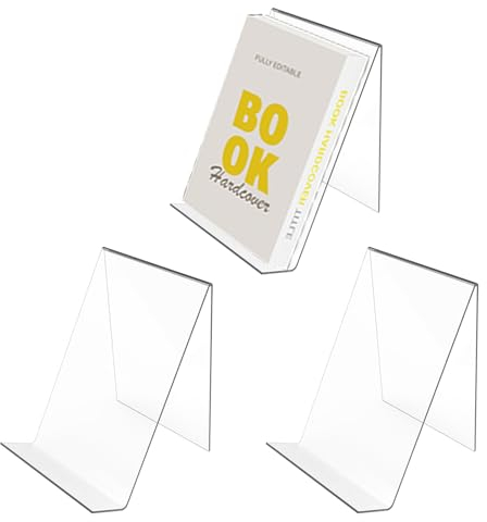 bssmmai Buchständer 3 STK Buchaufsteller Acryl Buchaufsteller Transparente Prospektständer Buchstütze Acrylaufsteller Warenträger Warenstütze für Bücher Bilderalben Bilderbücher Kunstwerken CD