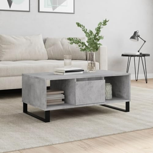Homgoday Mesa de salón gris cemento, 90 x 50 x 36,5 cm, madera multicapa, mesa de salón moderna, mesas de café, mesa de salón, para oficina, dormitorio b
