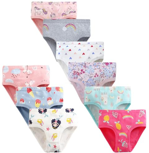 JackLoveBriefs Coton Culotte Fille 9&12 Pièces，âgés de 2 à 9 Ans