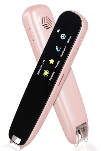 Scan Reader Pen, OCR Digital Translator and Reading Pen For Dyslexia Autism Students, Smart Voice Pen Support 112 Language Voice Translation Offline Scanning Reading for Meetings Learning Travel, Pink
