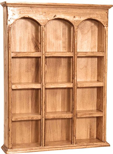 Biscottini Armario de Cocina y baño de Madera Blanca 54,5 x 12,5 x 72 cm – Vitrina Shabby Chic – Mueble de baño suspendido – Estante Country