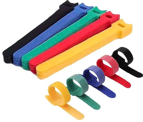 50 Pcs Reusable Cable Ties, Straps Cable Ties, Adjustable Straps Tidy Wrap Hook and Loop Straps Cable Ties Organizer Fastener for Home Office Cable Organiser Accessories