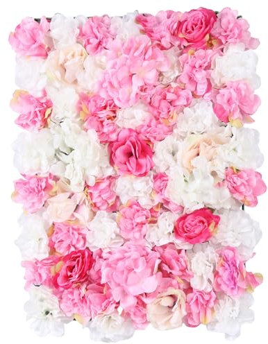 DeeDuud 15 Stück Blumenwand Kunstblumen, 40 x 60 cm Hortensien Kunstblumen Seidenstoff Dekoblumen
