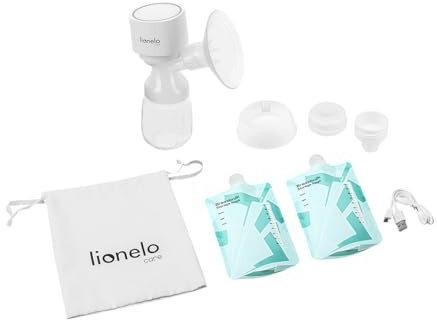 LIONELO Fidi One Kabellose Milchpumpe 180 ml, Tragbare 3-Phasen-Milchpumpe, Energiesparende Massage in 9 Stufen, Silikontrichter 26 mm Betriebsdauer 120 Min. BPA-frei