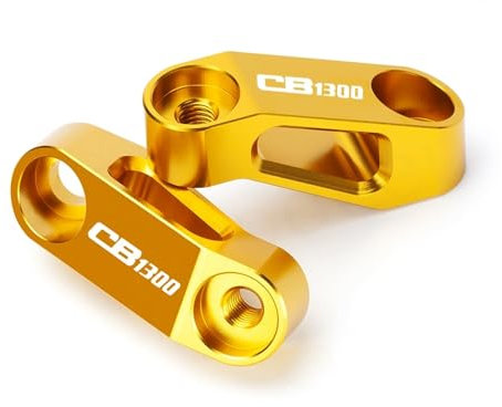 FSMAQNHG Spiegel Loch Cap Motorrad Fahrrad Spiegel Halterung Riser Extender Adapter Für H Cb1100 Cb1300 Cbf600 Cbf1000 CB 1100 1300 CBF 600 1000(CB1100-YELLOW)
