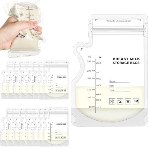 50 Stück Muttermilch-Aufbewahrungstaschen, temperaturfühlende Milch-Aufbewahrungsbeutel, BPA-freie Milchaufbewahrungsbeutel, vorsterilisierte Milchaufbewahrungsbeutel, einfaches Ausgießen von